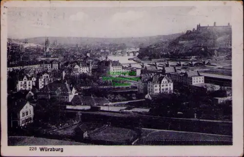 194310 AK 228 Würzburg 1920  Marke abgelöst