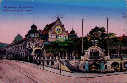 194312 AK Münchener Kindl-Keller 1915 Deutschlands größter Saalbau