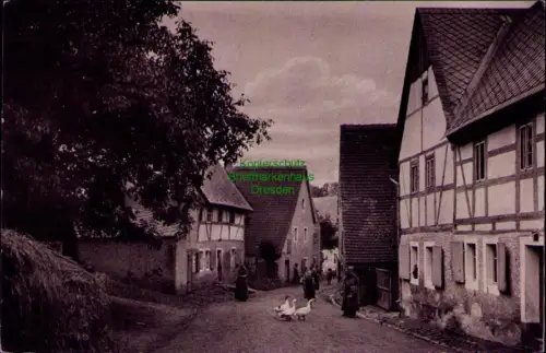194314 AK Dorfstraße in Sitten bei Leisnig Sächsische heimatschutz Postkarten um