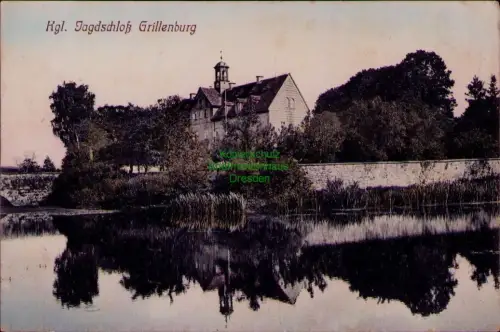 194317 AK Kgl. Jagdschloß Grillenburg 1919  Marke abgelöst