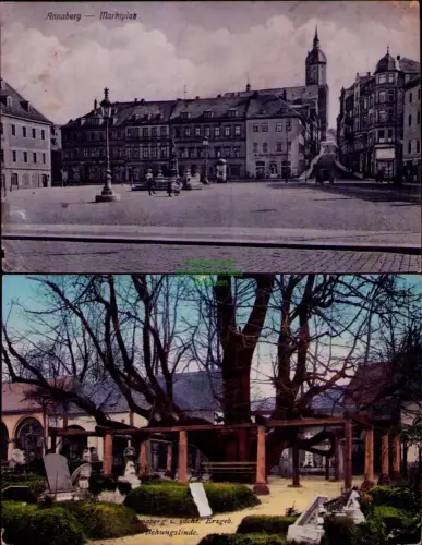 194320 2 AK Annaberg Marktplatz 1918 Annaberg i. sächs. Erzgeb. Auferstehungslin