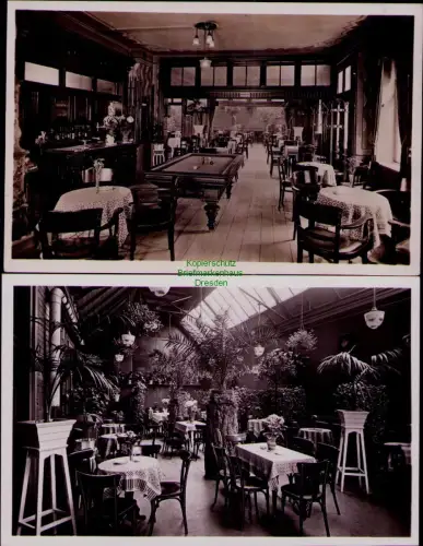 194325 2 AK Wintergarten Hainichen 1931 Schönstes Lokal am Platze Tanzdiele