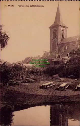 194334 AK St. AMAND Garten des Soldatenheims Frankreich um 1916