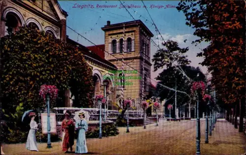 194336 AK Liegnitz 1915 Restaurant Schießhaus Königs-Allee