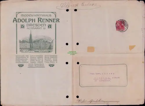 B24419 Privatganzsache Deutsches Reich Dresden 1907 PU 27 B 19/03 Strahlendorff