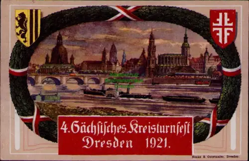 B24406 AK Dresden 1921 4. Sächsisches Kreisturnfest Offizielle Postlarte Nr. 3 F