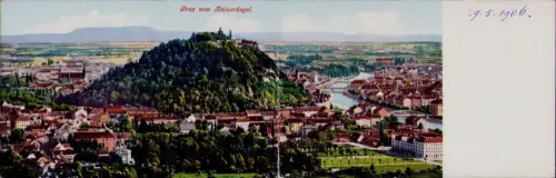 169024 2er Klapp Panorama AK Graz vom Rainerkogel 1906