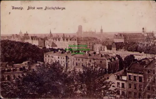 168950 AK Danzig 1918 Blick vom Bischofsberge