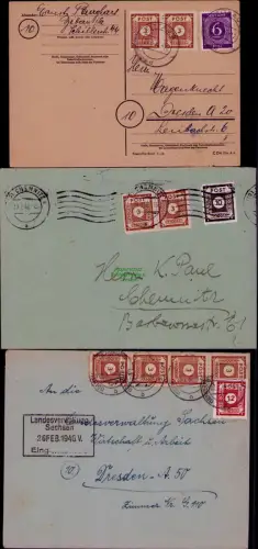 B24500 2x Brief, Postkarte Heimatgeschichte Görlitz SBZ 1946 Zittau Chemnitz Neu