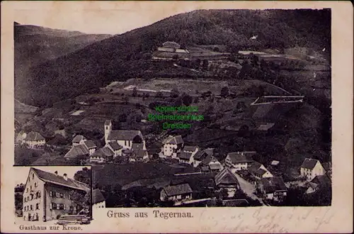 169009 AK Gruss aus Tegernau 1906 Gasthaus zur Krone Kleines Wiesental Schwarzwa