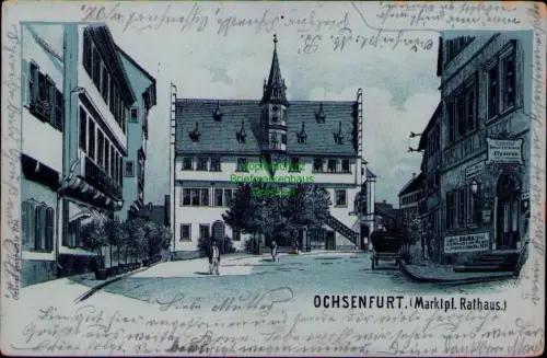 169023 AK Ochsenfurt Marktpl. Rathaus 1900 Litho