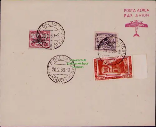 B24442 Brief Vatikan Citta del vaticano 1939 78 79 Sede Vacante Tod Papst Pius X