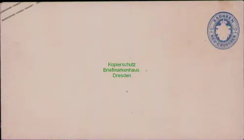 B24391 Brief Sachsen Ganzsache U 22 A 2 Ngr. Wappen oval Klappenstempel K2 ungeb