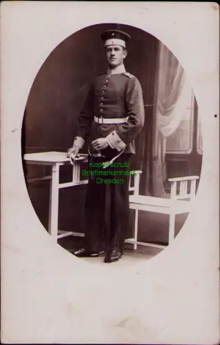 168959 AK Danzig Langfuhr 1914 Soldat Fotokarte 2. Ersatz Eskadron