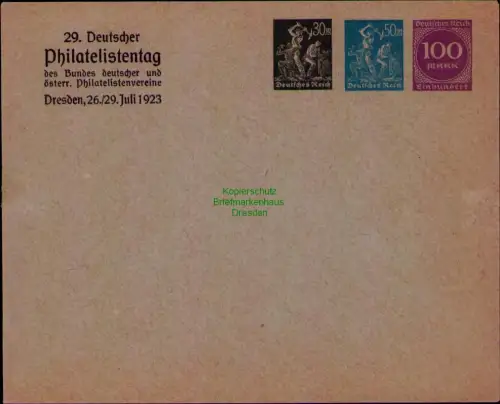 B24409 Privatganzsache Deutsches Reich Dresden Philatelistentag 1923 PU 93 C1/04