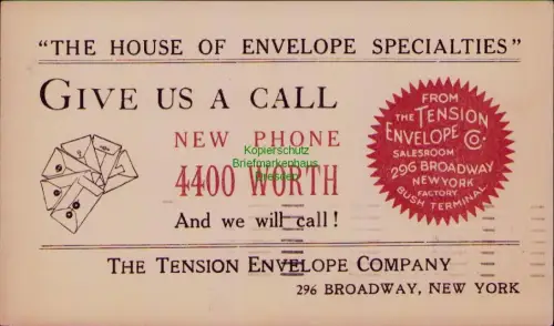 B24439 Ganzsache Postkarte USA Brooklyn N.Y. 1914 The House of Envelope Specialt