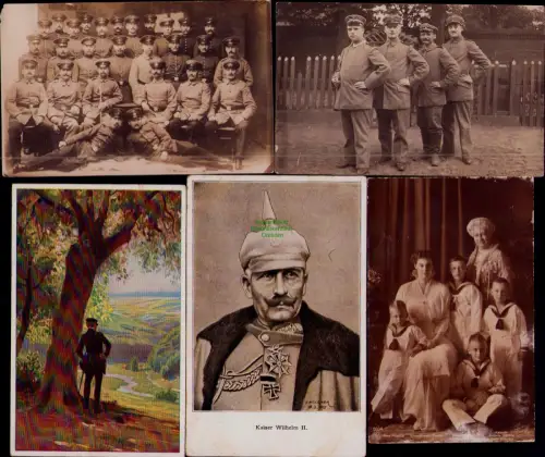 168960 5 AK Danzig Langfuhr 1915 1916 Soldaten Fotokarte Kaiser Wilhelm II. Prin