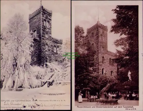 194471 2 AK GRUSS VOM CZORNEBO Russichtsturm und Bismarckdenkmal Pomritz 1906 19