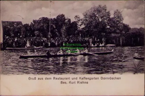 194478 AK Gruß aus dem Restaurant und Kaffeegarten Dornröschen 1929 Bes. Kurt Ki