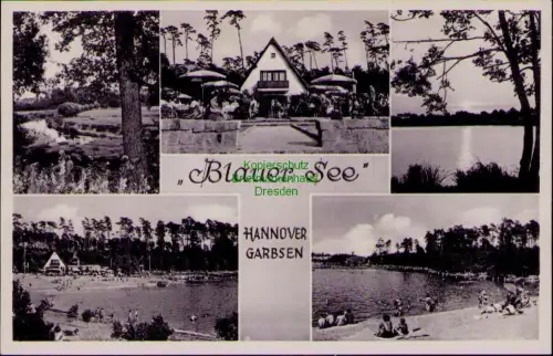 194484 AK Blauer See HANNOVER GARBSEN Auto- Rast und Strandbad um 1960
