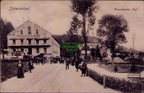 194492 AK Johannisbad BAUDISCH Preußischer Hof Freiheit 1907 1910
