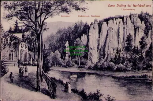 194494 AK Hans Heiling bei Karlsbad um 1916 Kapuziner Ministranten Brautpaar Zen