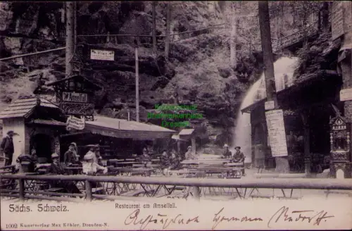194529 AK Restaurant am Amselfall  Sächs. Schweiz 1906 AL Verkaufsstelle 1002 Ku