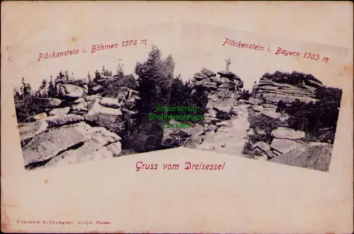 194563 AK Plöckenstein i. Böhmen 1378 m Lichtdruck Hofphotograph Adolph, Passau