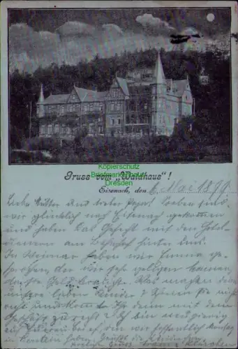 194568 AK Gruss vom Waldhaus Eisenach 1899 Hotel
