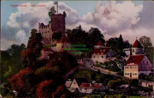 194585 AK Pappenheim 1922 Burgruine