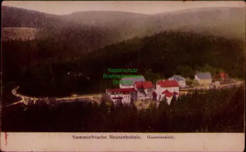 194586 AK Sommerfrische Neunzehnhain Gesamtansicht Post Lengefeld Erzgeb. um 191