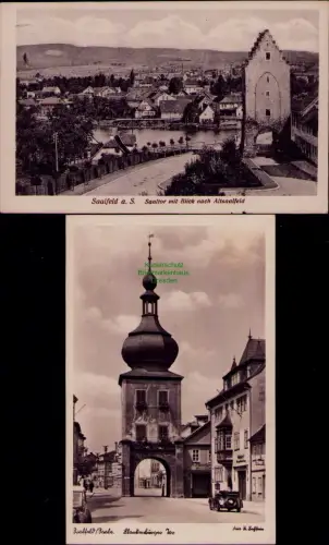 194579 2 AK Saalfeld a. S. Saaltor mit Blick nach Altsaalfeld 1927 Blankenburger