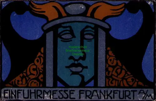 194743 AK Frankfurt a. M. 1919 Einfuhrmesse Entwurf Lina v. Schauroth Kunstgesch