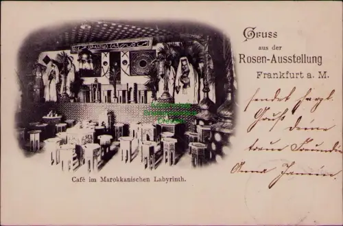 194744 AK Rosen-Ausstellung Frankfurt a. M. 1897 mit kleinem Ausstellungs Bestät