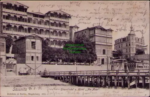 194811 AK Sassnitz 1904 Strandhotel u. Hotel Am Meer Reinicke & Rubin, Magdeburg