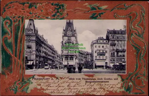 194875 AK FRANKFURT A. M. 1902 Blick vom Theaterplatz nach Goethe- und Bockenhei