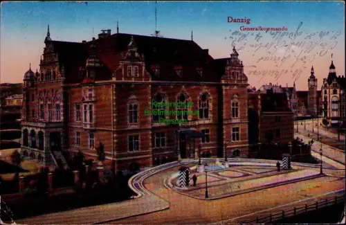 194926 AK Danzig 1916 Generalkommando MSP 28 Marine Schiffspost SMS Baden