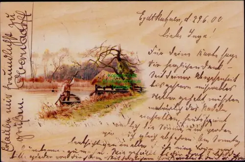194931 AK Eydtkuhnen ostpreussen 1900 nach Russland Litho Fischer am See