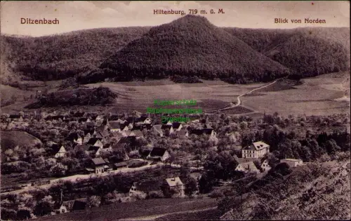 194965 AK Ditzenbach 1914 Hiltenburg, 719 m. ü. M. Blick von Norden