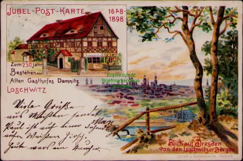 195007 AK Loschwitz Dresden JUBEL-POST-KARTE 1648 - 1898 Zum 250jähr. Bestehen d