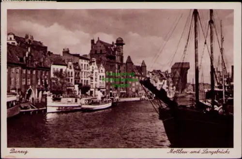 195025 AK Danzig 1939 Mottlau und Langebrücke