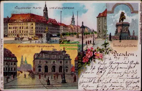 195035 AK Dresden Neustädter Markt und Hauptstrasse Neustädter Hauptwache Hauptn
