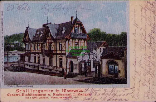 195038 AK Dresden 1903 Schillergarten in Blasewitz Concert-Etablissement u. Rest