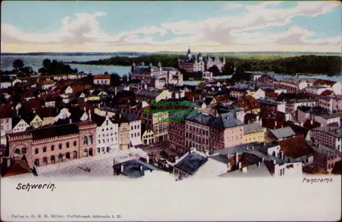 169140 AK Schwerin Panorama um 1900 Verlag. C. H. B. Miller Hoflieferant, Schwer