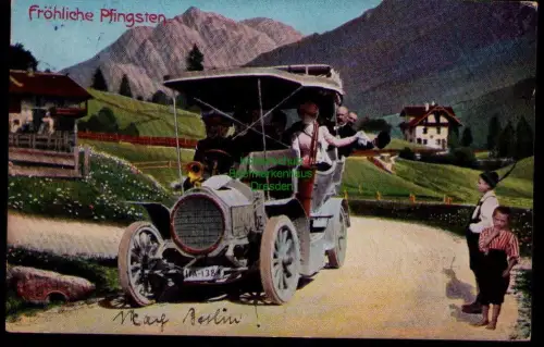 169239 AK Fröhliche Pfingsten Automobil nach Berlin 1909