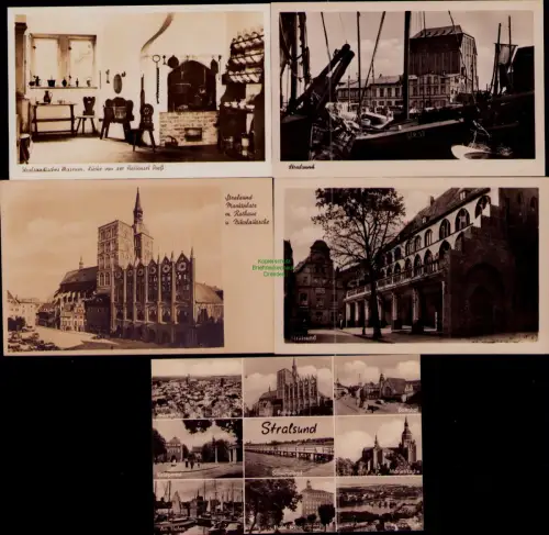 169219 5 AK Stralsundisches Museum Küche von der Halbinsel Darß 1953 Teilansicht