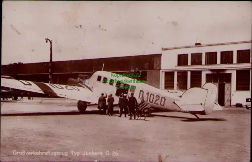 169168 AK Fotokarte Großverkehrsflugzeug Typ Junkers G 24 Berlin 1930