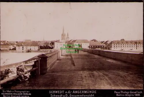 185379 AK Schwedt a.0. Gesammtansicht Oderbrücke 1900 ANGERMÜNDE Die Welt in Pho