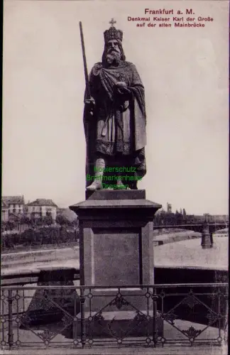 195244 AK Frankfurt a. M. um 1910 Denkmal Kaiser Karl der Große auf der alten Ma