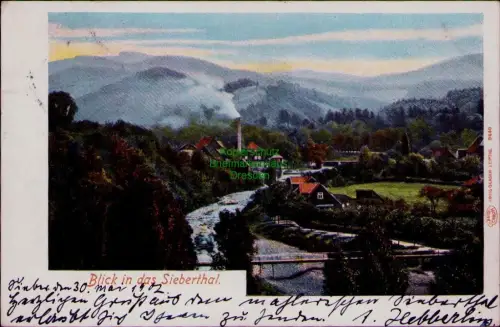 195295 AK Sieber Herzberg Harz 1902 Blick in das Sieberthal